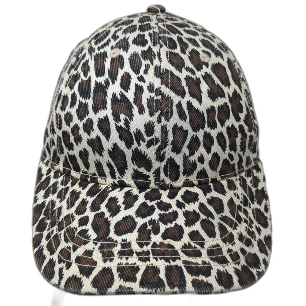 Pugs Baseball Cap Beige Black Brown One Size Leopard Print Cotton Hat Adjustable